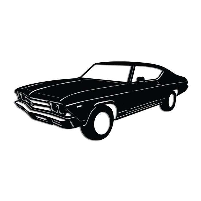 Wallity Chevrolet Chevelle SS 1969 Malibu Escultura de pared de metal
